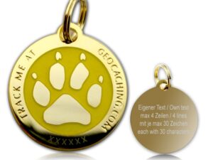 Cacher's Dog Polished Gold Yellow -geokolikko